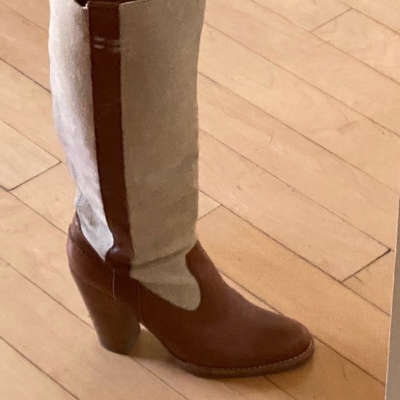 Veronique Branquinho tall boots 👢 leather/canvas - Picture 5 of 7